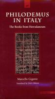 Philodemus in Italy : the books from Herculaneum /