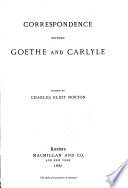 Correspondence between Goethe and Carlyle;