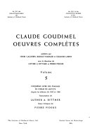 Cinquième livre des psaumes en forme de motets : d'après les éditions de 1562 et 1566 /