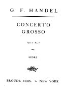 Concerto grosso, opus 6, no. 1 [-12] /