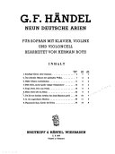 Neun deutsche Arien, für Sopran mit Klavier, Violine und Violoncello.