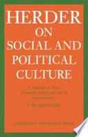J. G. Herder on social and political culture;