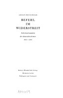 Befehl im Widerstreit; Schicksalsstunden der deutschen Armee, 1923-1945.