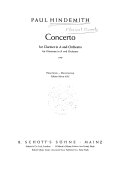 Concerto, for clarinet in A and orchestra. 1947. Piano score. Konzert, für Klarinette in A und Orchester.