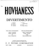Divertimento; four wind instruments, oboe, clarinet, horn, bassoon, or four clarinets