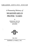 A pronouncing dictionary of Shakespearean proper names,