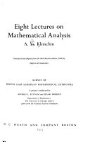 Eight lectures on mathematical analysis