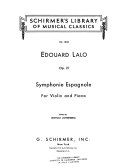 Symphonie espagnole, for violin and piano.
