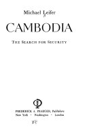Cambodia: the search for security.