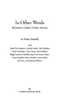 In other words : women directors speak /