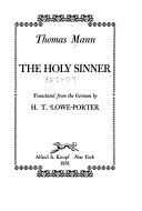 The Holy Sinner;