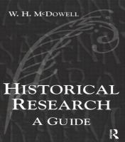 Historical research : a guide /