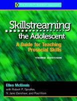 Skillstreaming the adolescent : a guide for teaching prosocial skills /