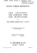 The unicorn, the gorgon, and the manticore; or, The three Sundays of a poet.