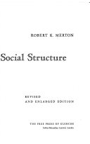 Social theory and social structure.