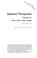 Japanese viewpoints; expressions in fiction, poetry, drama, thought
