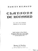 Chansons de Ronsard : for voice and orchestra /