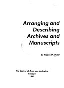 Arranging and describing archives and manuscripts /