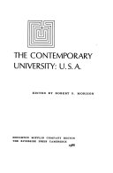 The contemporary university: U. S. A.