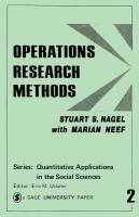 Operations research methods : as applied to political science and the legal process /