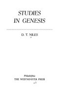 Studies in Genesis.