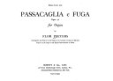 Passacaglia e fuga : opus 42, for organ /