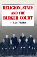 Religion, state, and the Burger Court /