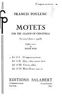 Motets for the season of Christmas;