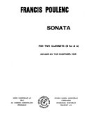 Sonata, for two clarinets (B flat & A).