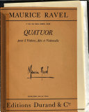 Quatuor : pour 2 violons, alto et violoncelle : piano à 2 mains / Maurice Ravel.