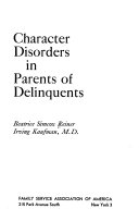 Character disorders in parents of delinquents