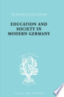 Education and society in modern Germany,