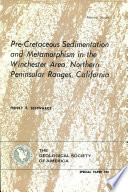 Pre-Cretaceous sedimentation and metamorphism in the Winchester area, northern peninsular ranges, California