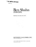 Ben Shahn (1898-1969). Exhibition November 6-27, 1971.
