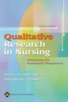 Qualitative research in nursing : advancing the humanistic imperative /