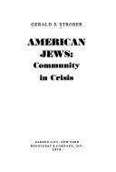 American Jews: community in crisis