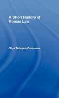 A short history of Roman law /