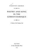 Poetry and song in the German baroque; a study of the continuo lied.