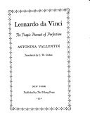 Leonardo da Vinci : the tragic pursuit of perfection /