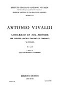 Concerto in sol minore : per violino, archi e organo (o cembalo) : L'estate : F. I, n. 23 /