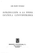 Introducción a la poesía española contemporánea.