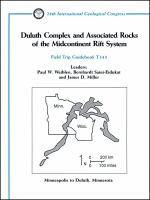 Duluth complex and associated rocks of the midcontinent rift system : Minneapolis to Duluth, Minnesota /