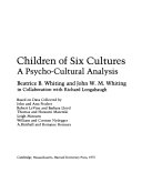 Children of six cultures : a psycho-cultural analysis /