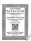 Cantiones natalitiae : Quatuor & quinque tam vocibus quam instrumentis decantande /