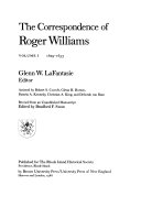 The correspondence of Roger Williams /